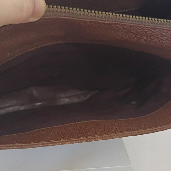 Vintage Chanel Brown Caviar Leather CC Chain Shoulder Bag Authentic - Picture 14 of 15